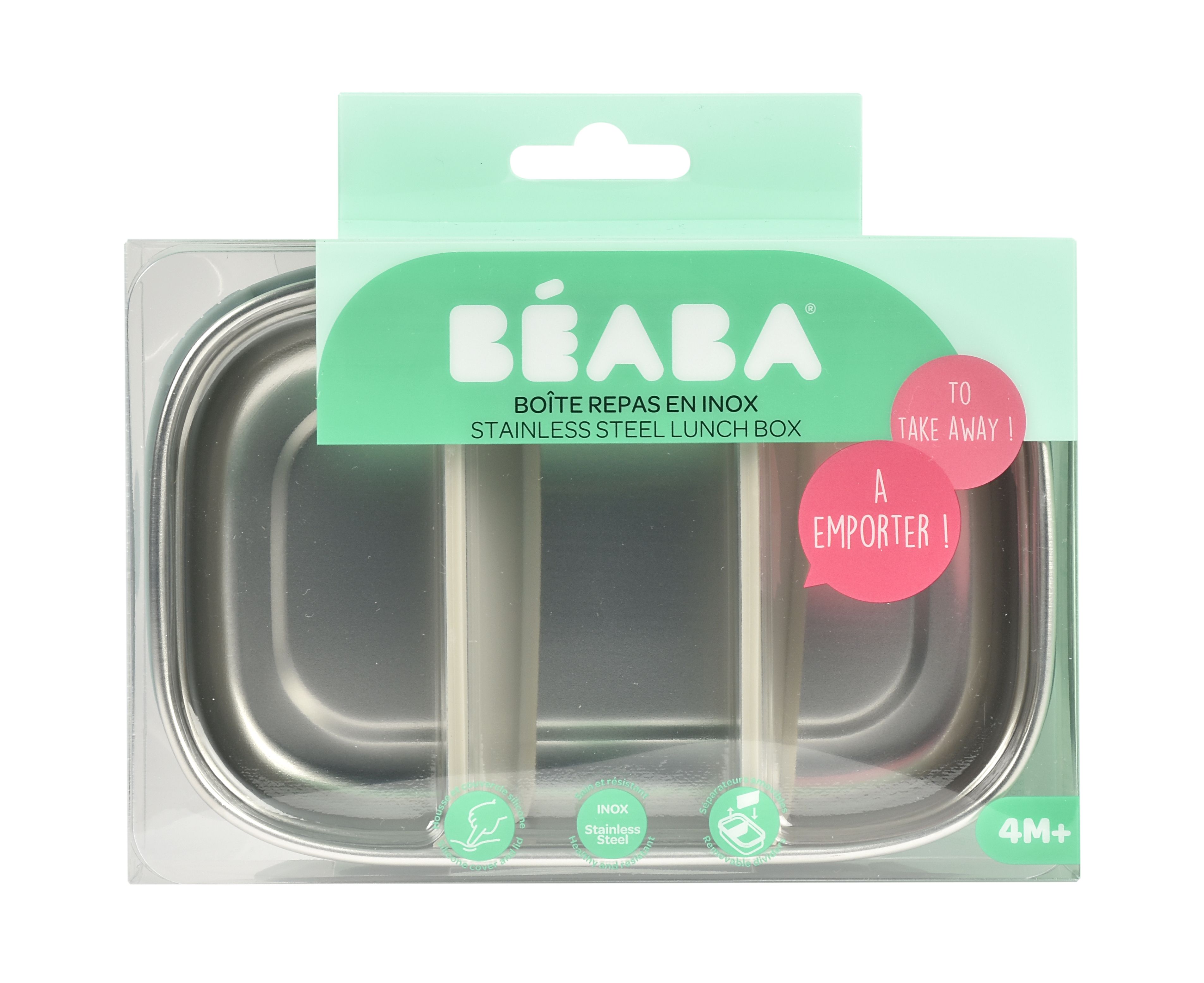 Ланч-бокс для еды детский BEABA 750 мл из нержавеющей стали и силикона голубой - фото 12