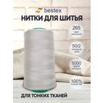 Нитки Bestex промышленные для тонких тканей для шитья 50/2 5000 ярд 1 шт 265 серо - пепельный