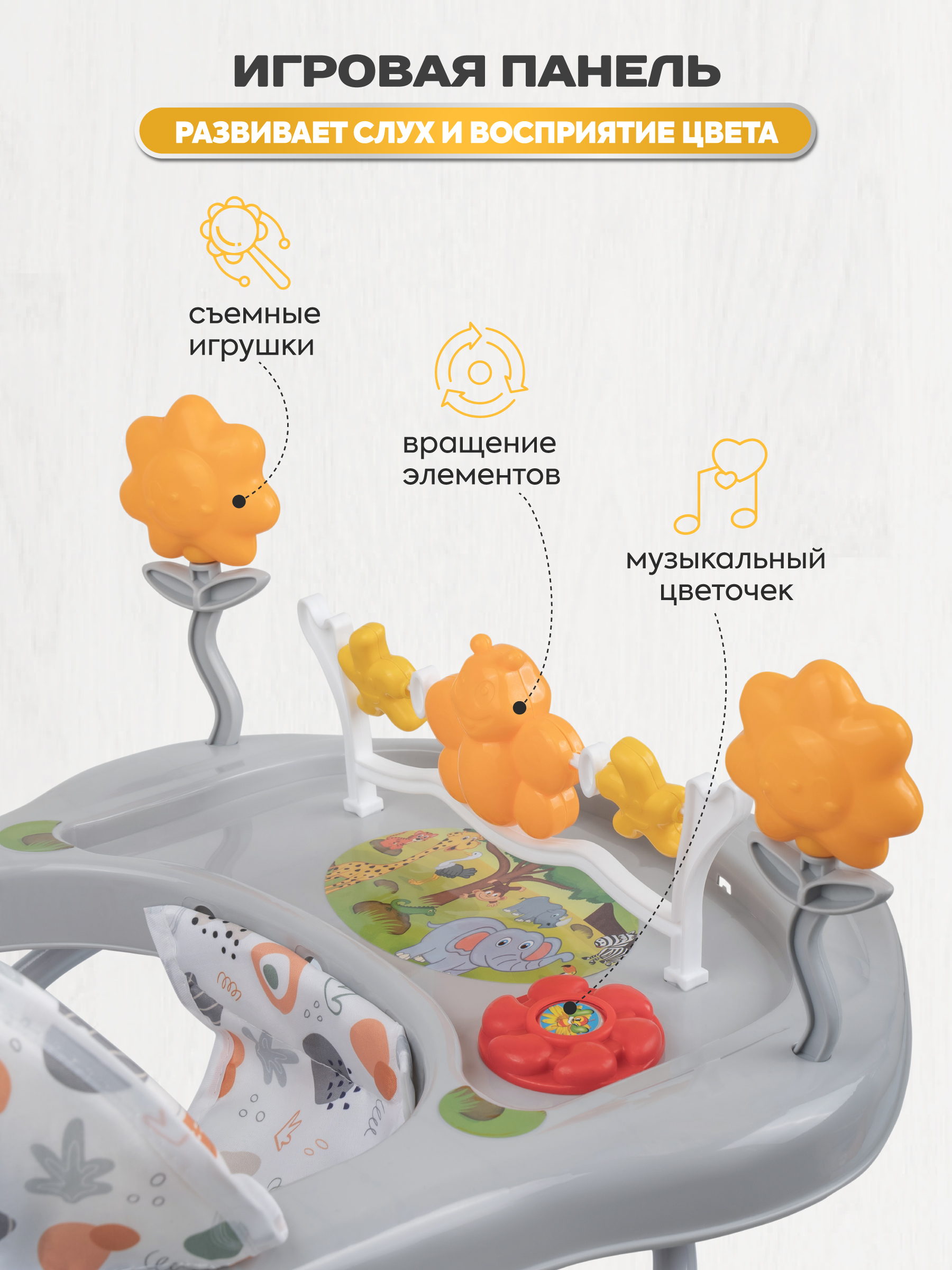 Ходунки Indigo Fly серый - фото 6