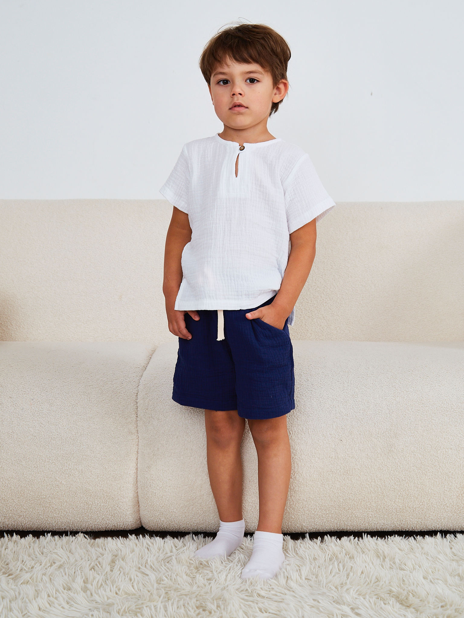 Шорты MOUN Шорты_муслин_синий - фото 11