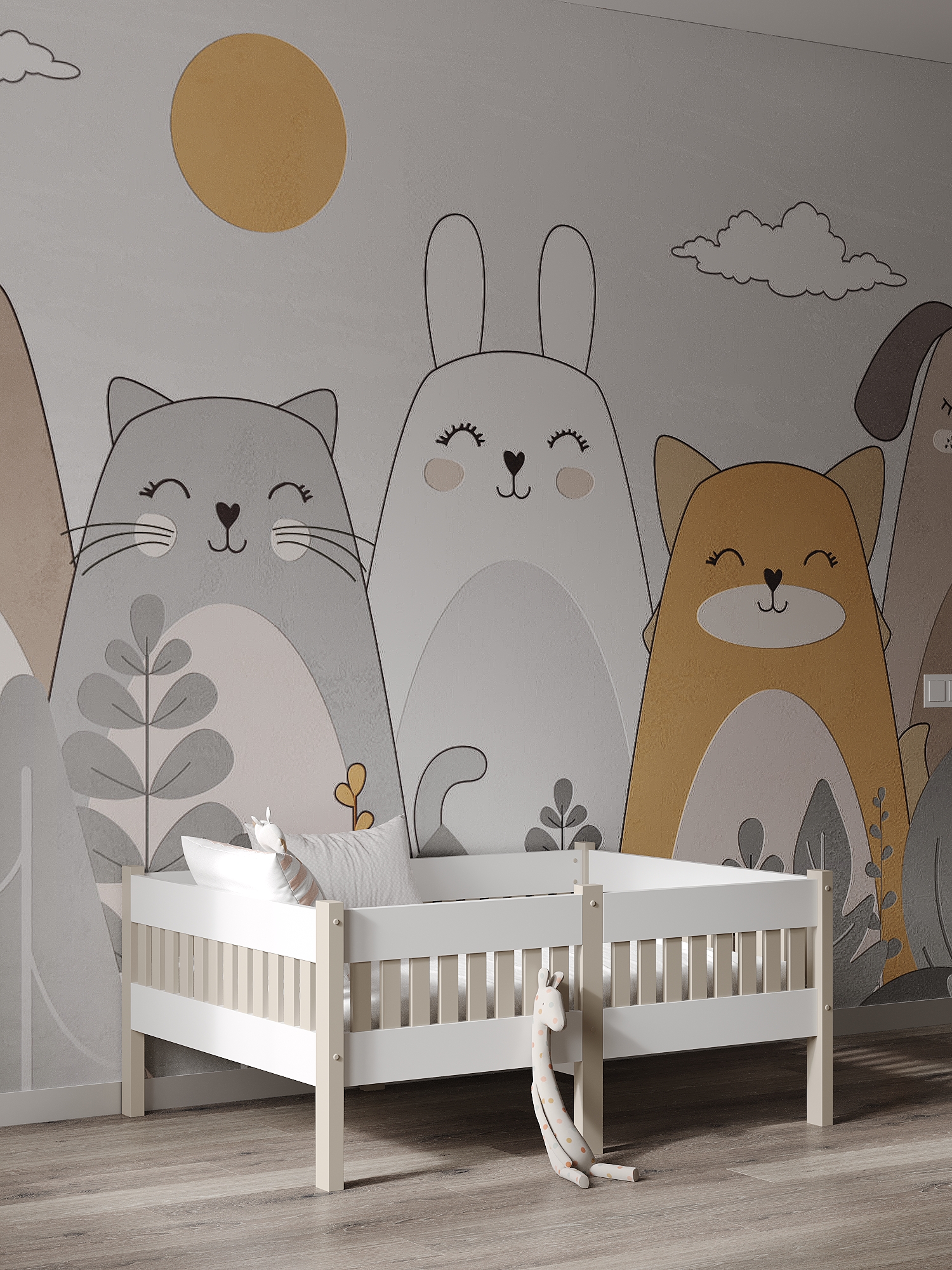 Кровать Moms charm Бортики (белый, бежевый) - фото 7