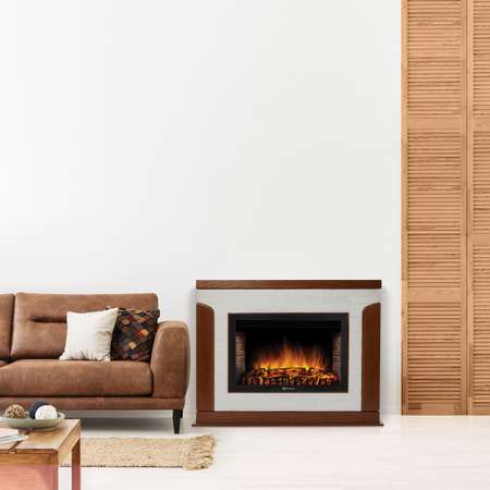 Каминокомплект Electrolux Очаг EFP/P-3020LS с порталом Prestigio 30 камень белый шпон дуб