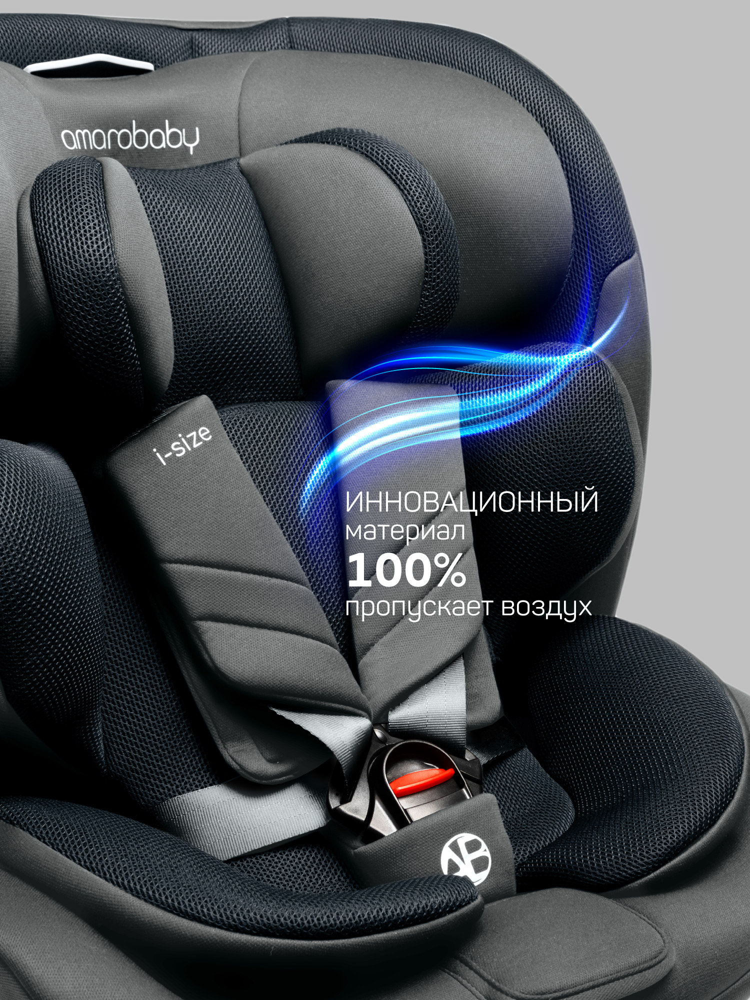 Автокресло Amarobaby Defender Isofix 0+/1/2/3 (0-36 кг) серый - фото 7
