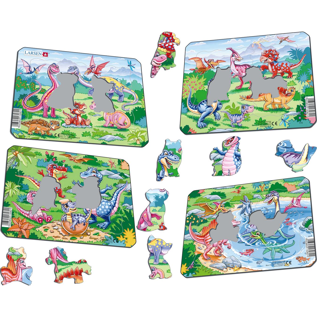 Пазл Larsen Игривые динозавры 7 элементов классический - фото 2