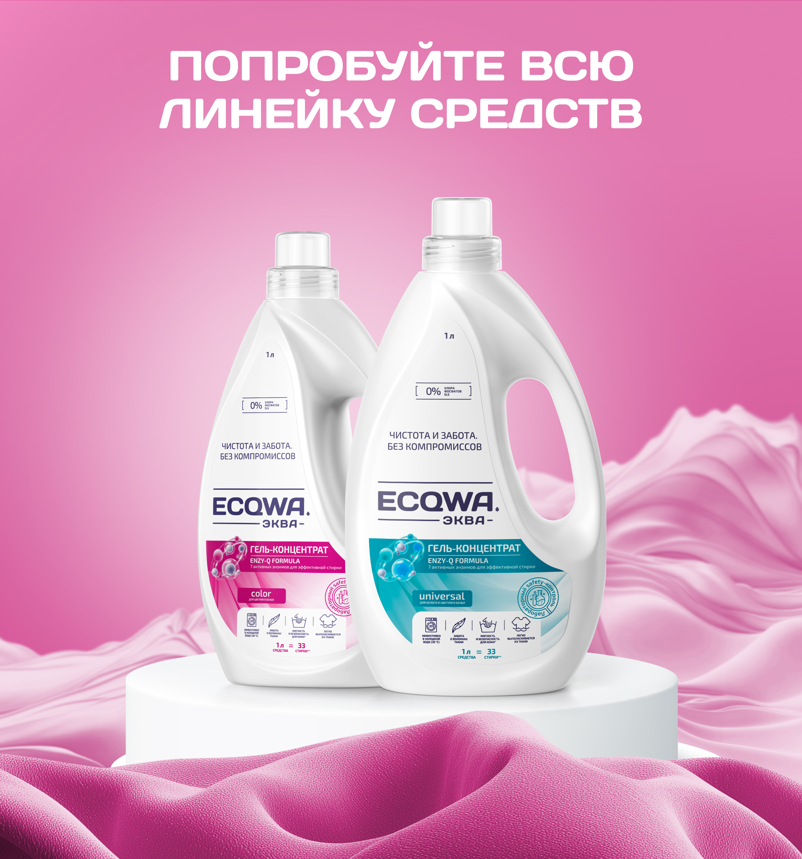 ЭКВА Гель-концентрат ECQWA для стирки color 1л - фото 9