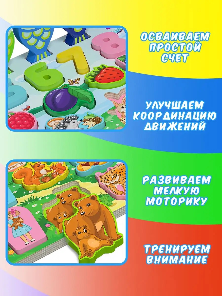 Игрушка ТОТОША бизиборд Развивающая доска Монтессори - фото 4