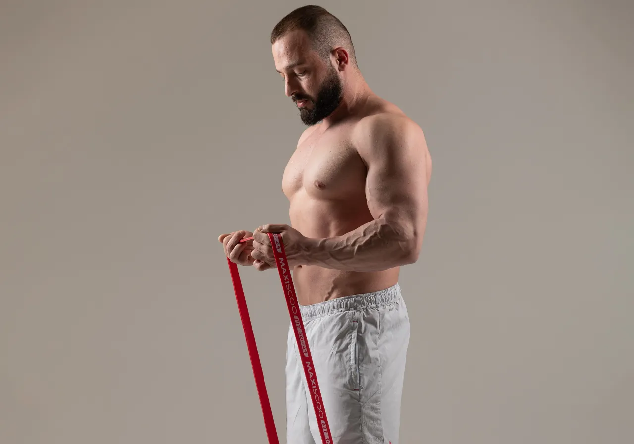 Эспандер ленточный MAXISCOO FIT 30–45 кг, красный - фото 7