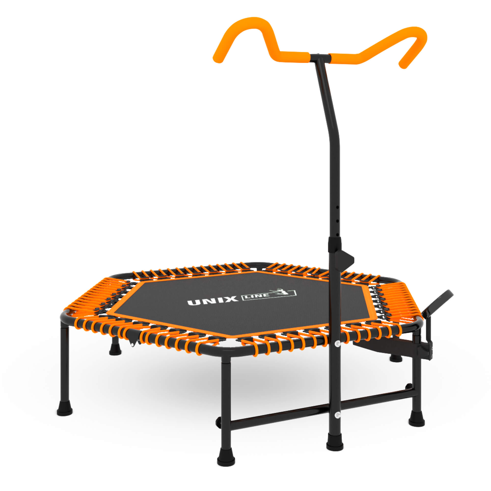 Батут fitness pro orange UNIX line спортивный с ручкой диаметр 125 см до 130 кг счетчик прыжков - фото 15