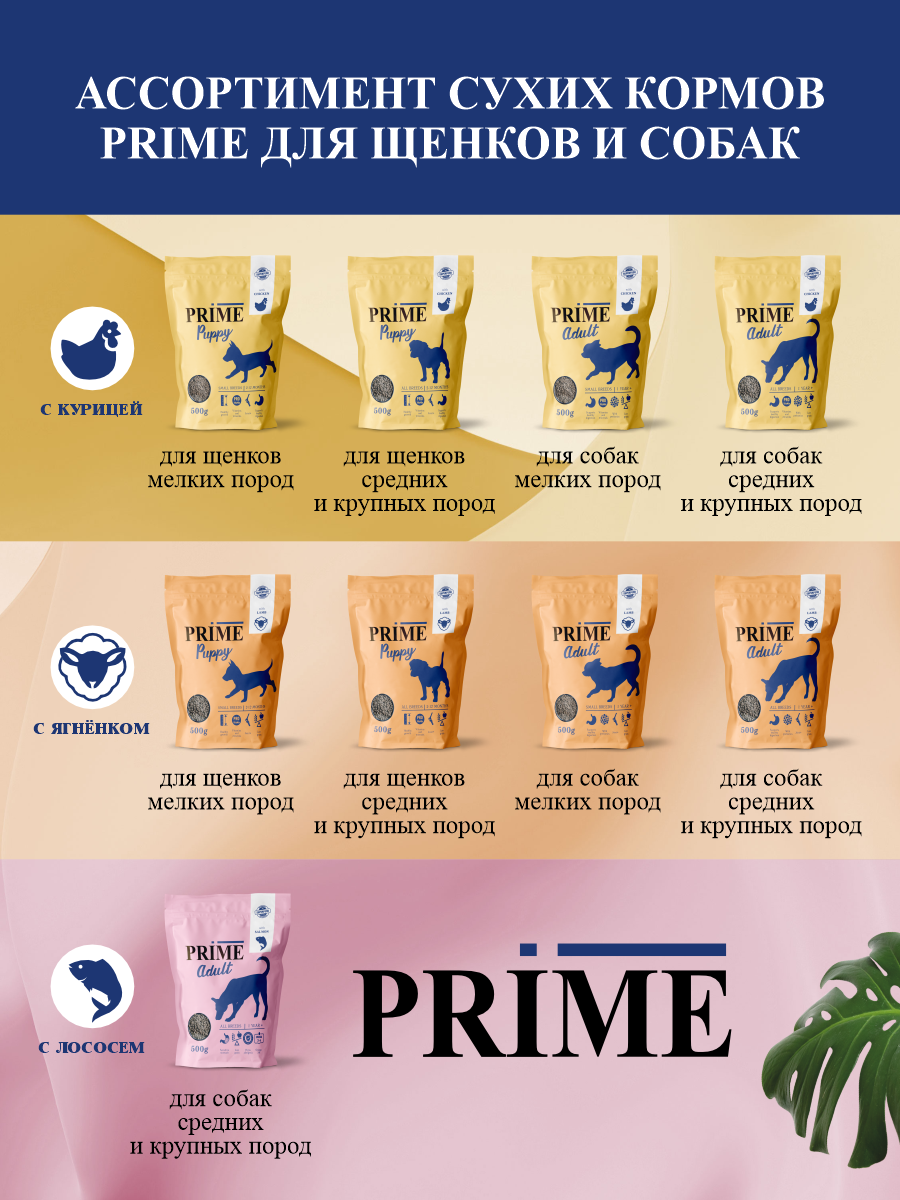Корм для щенков средних и крупных сухой Prime на курице 500г - фото 8