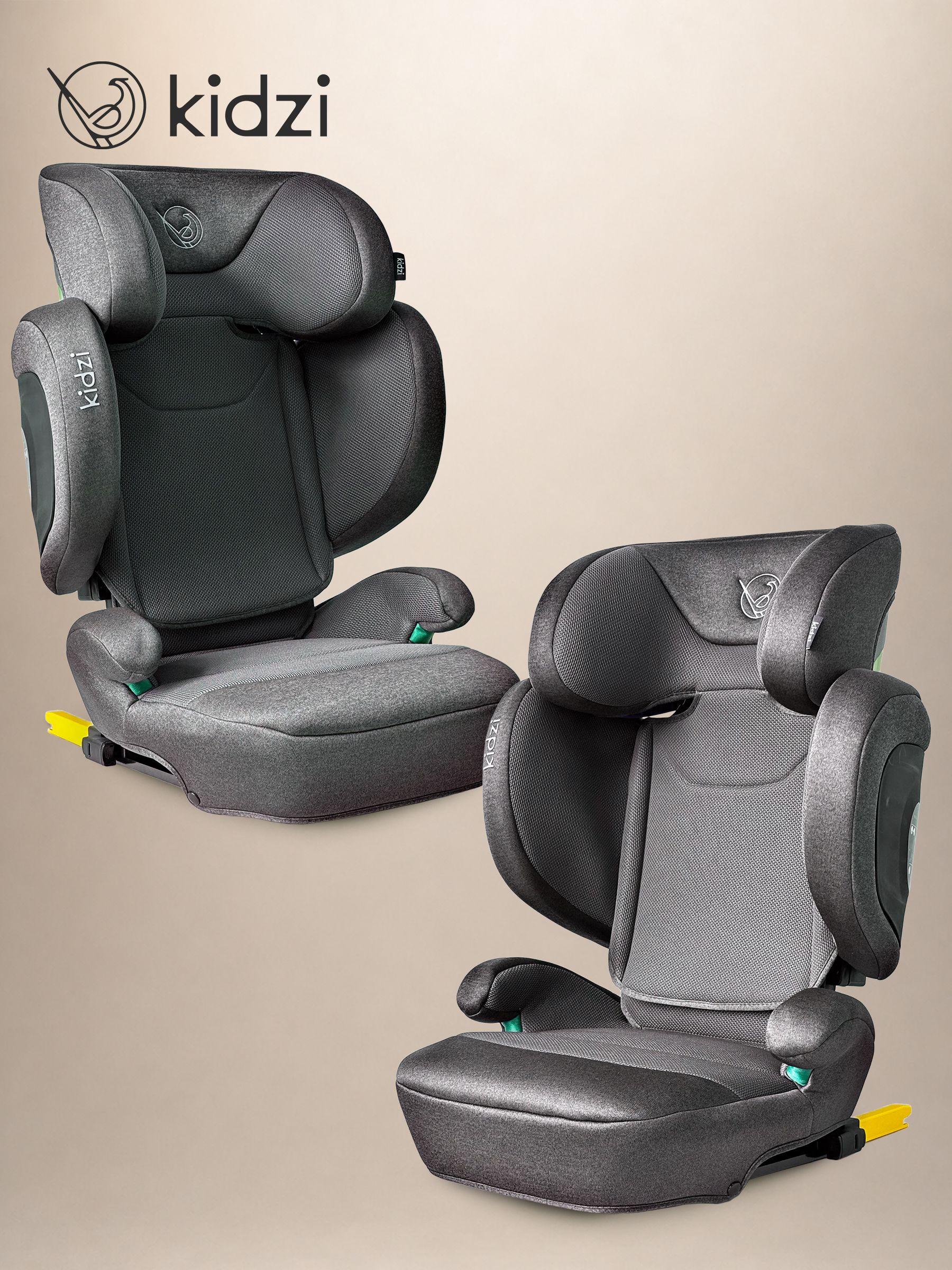 Автокресло Kidzi Itiro i-SIZE от 3.5 до 12 лет Isofix 2/3 (15-36 кг) серый - фото 15