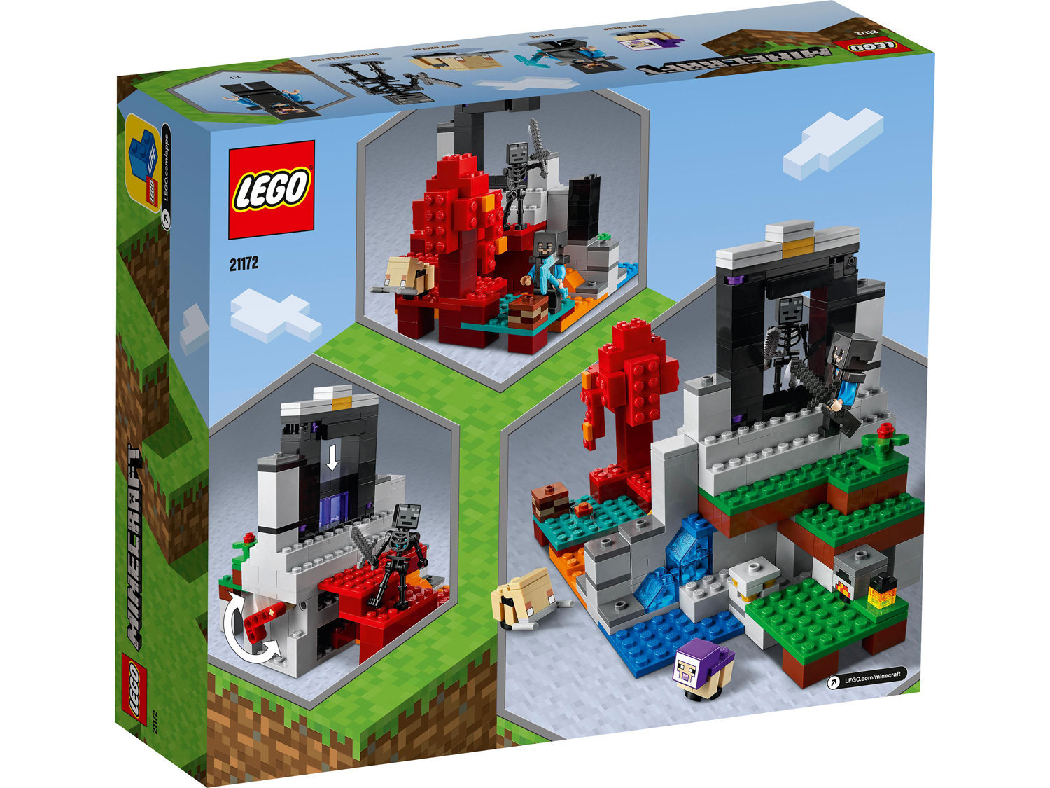 Конструктор LEGO Minecraft Разрушенный портал блочный - фото 16