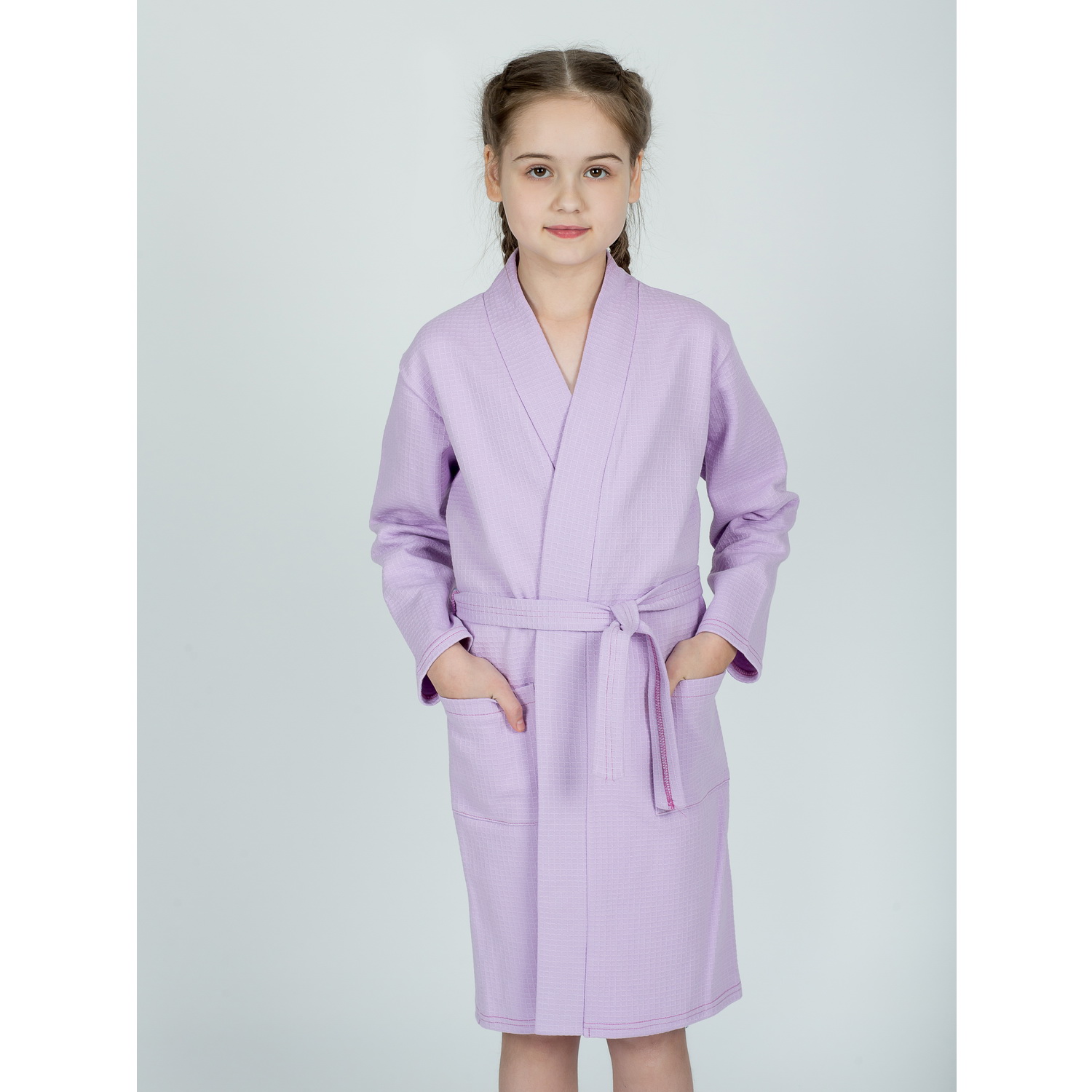 Халат KiMMi co К-1408913 лиловый - фото 6