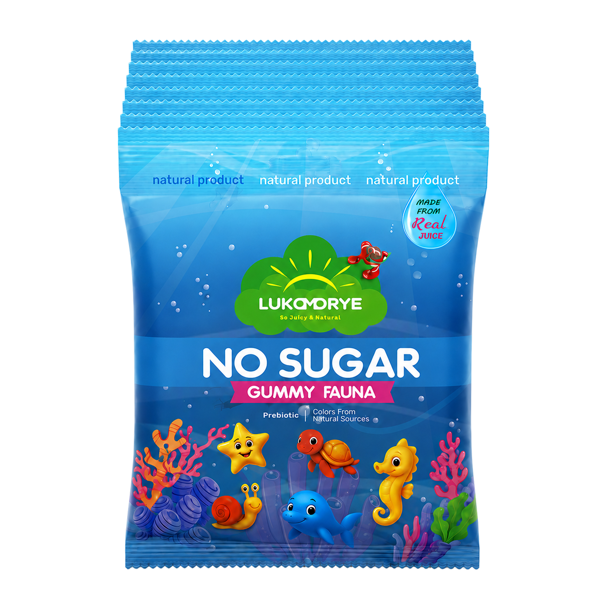 Жевательный мармелад Lukomorye So Juicy Natural NO SUGAR Фауна ассорти - фото 3