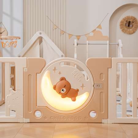 Манеж UNIX Kids DeLuxe House (180x200 cm) Camel
