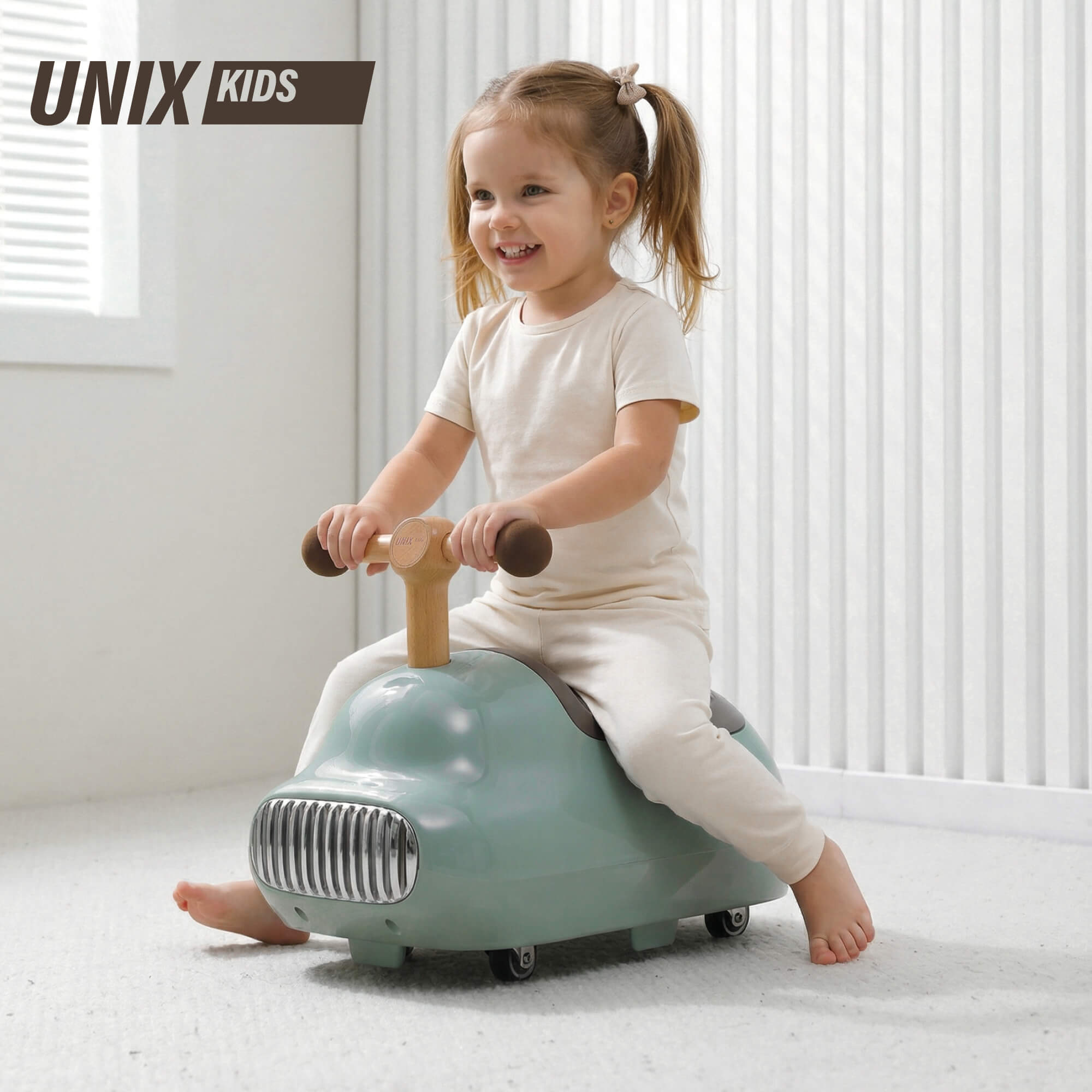 Пушкар UNIX Kids каталка детская бибикар зеленый - фото 1