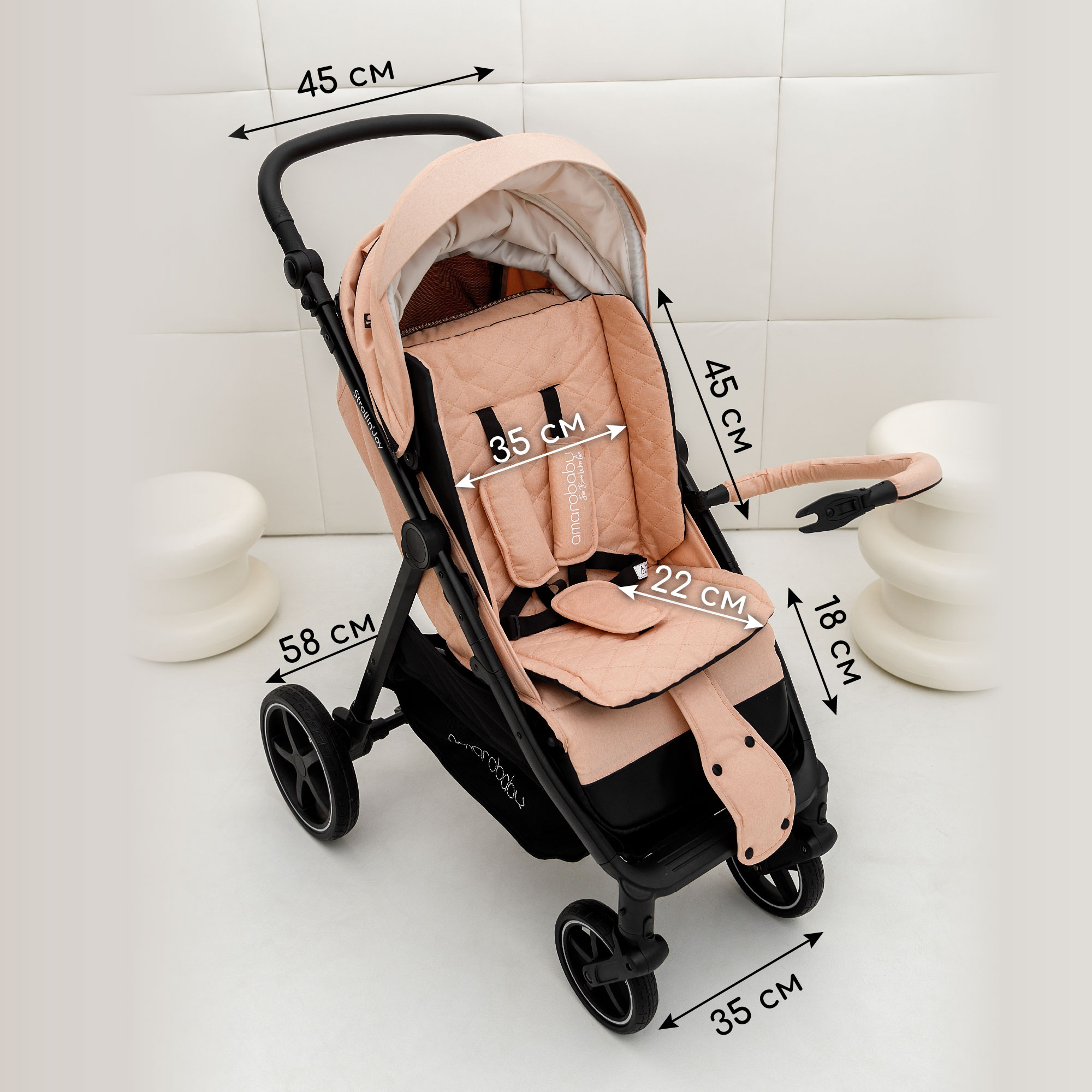 Коляска прогулочная Amarobaby Strollin Joy - фото 19