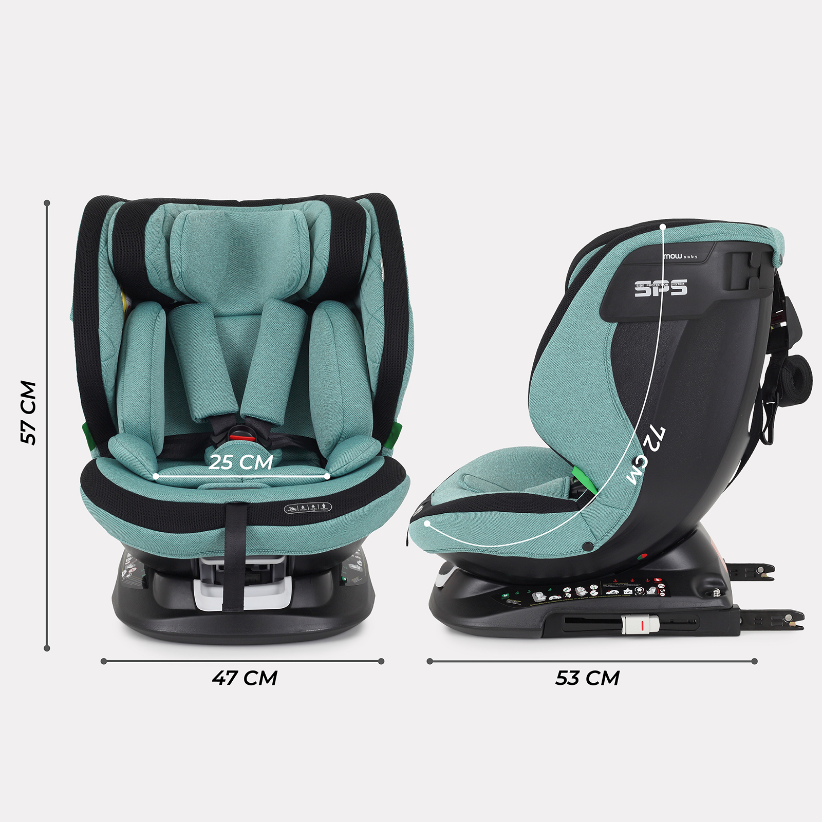 Автокресло MOWbaby Motion Isofix 0+/1/2/3 (0-36 кг) зеленый - фото 2