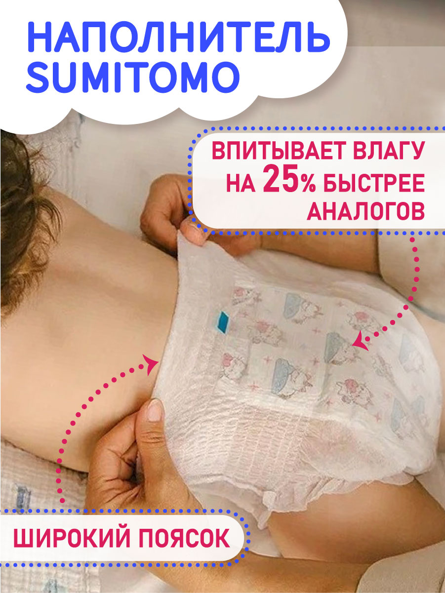 Трусики NAO Sleep and Play для новорожденных L (9-14 кг) 42 шт. - фото 4