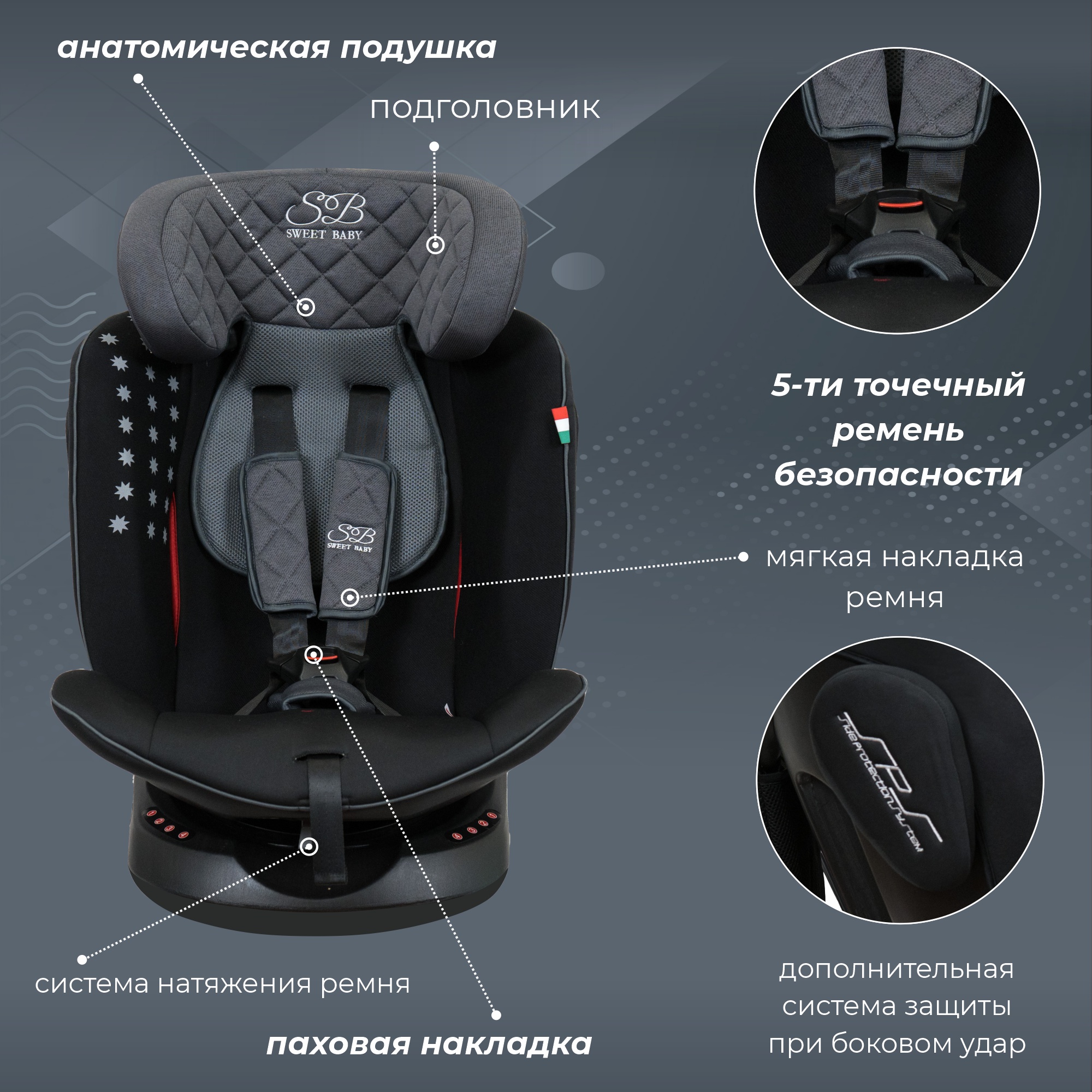 Автокресло Sweet Baby Crosstour Isofix 0+/1/2/3 (0-36 кг) - фото 4