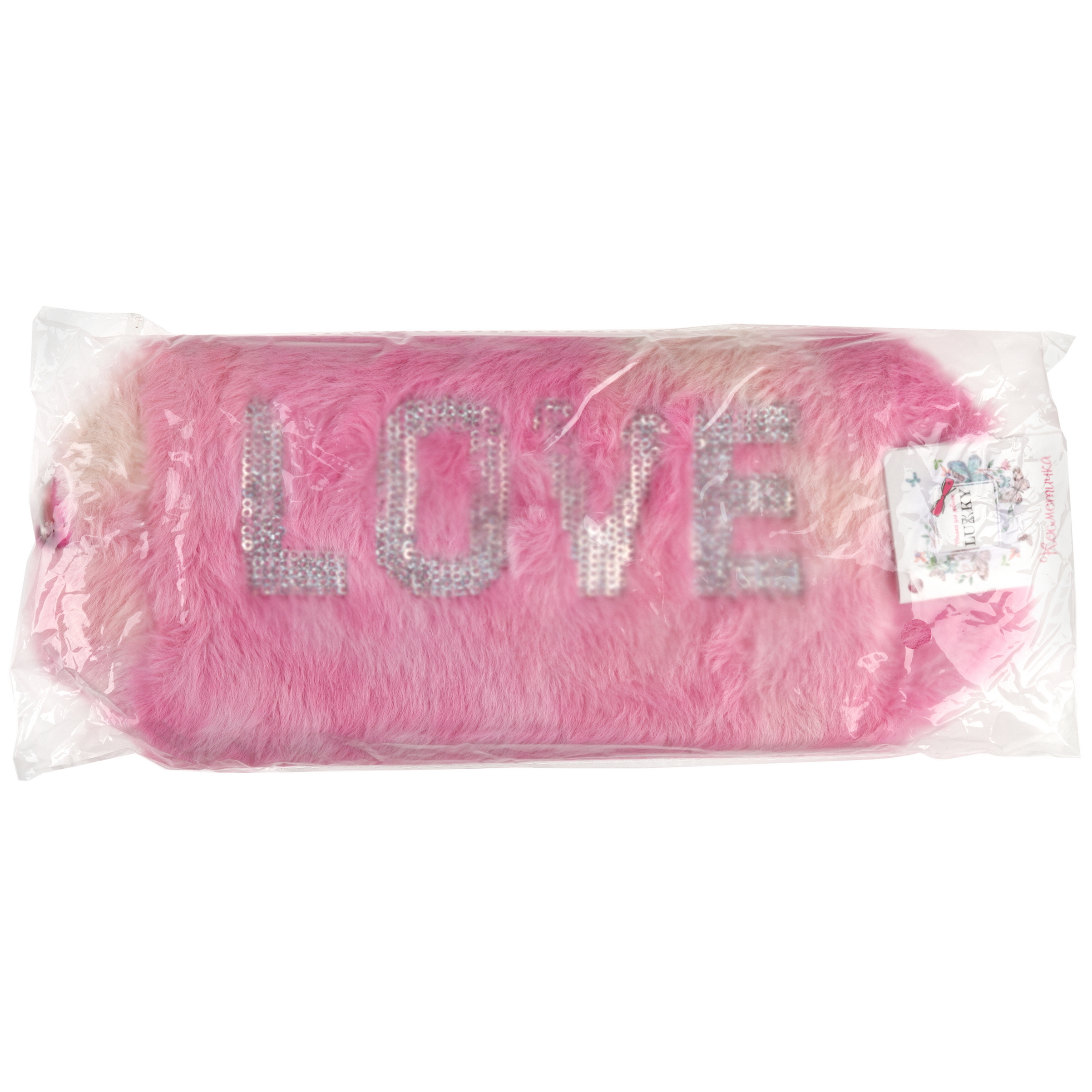 Косметичка LUKKY Love плюшевая 18х 10х 8 см - фото 11