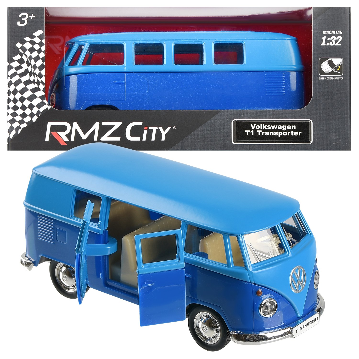 Автобус Uni-Fortune Volkswagen Samba bus Transporter 1:32 554025M(K) - фото 2