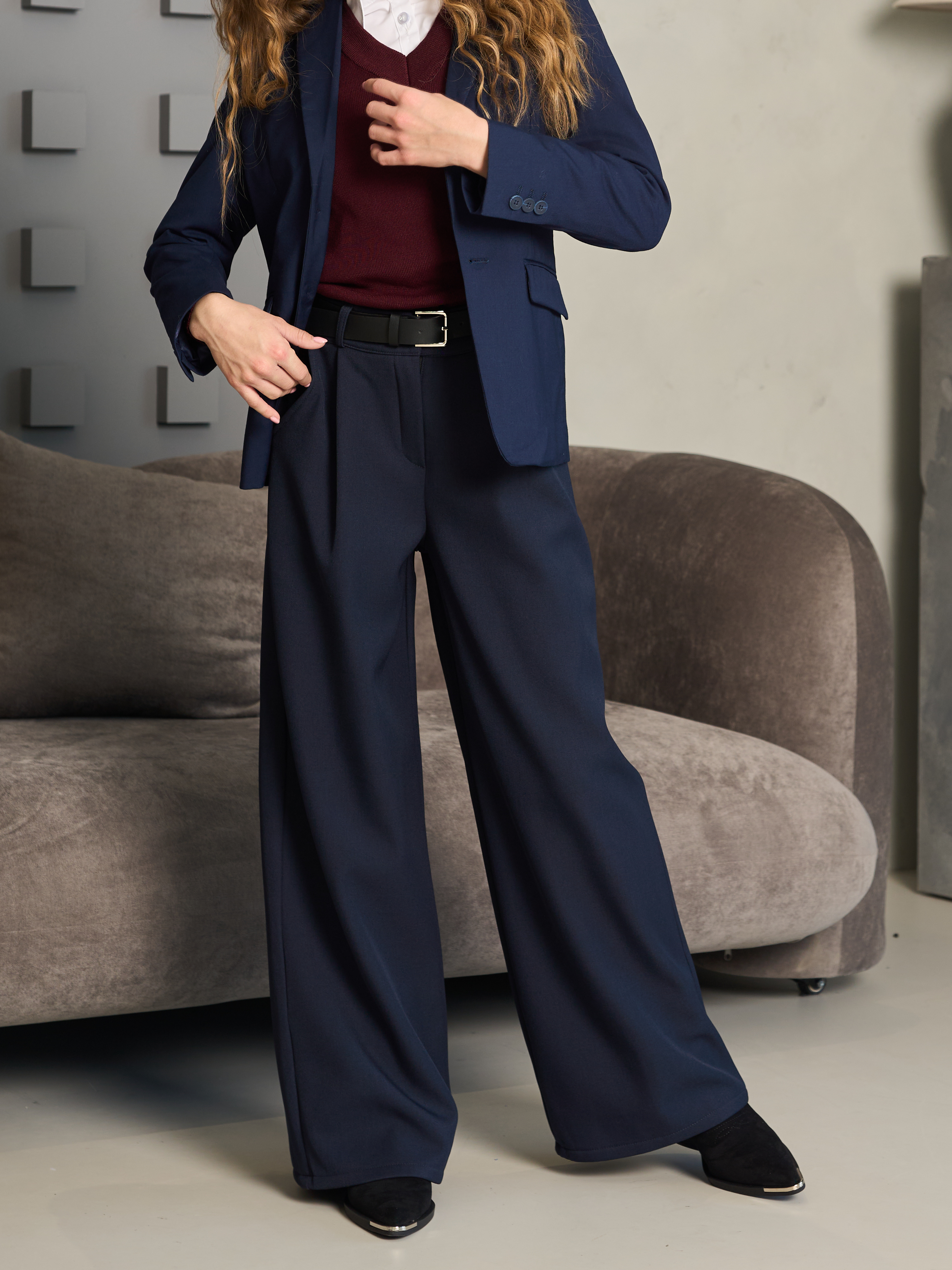 Брюки-палаццо СИНЯЯ МОДА WF501-H39 - фото 13