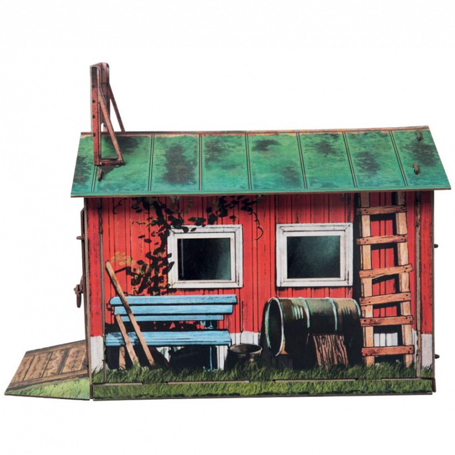 Игрушка из картона Умная бумага Трактор и гараж 371 371 - фото 4