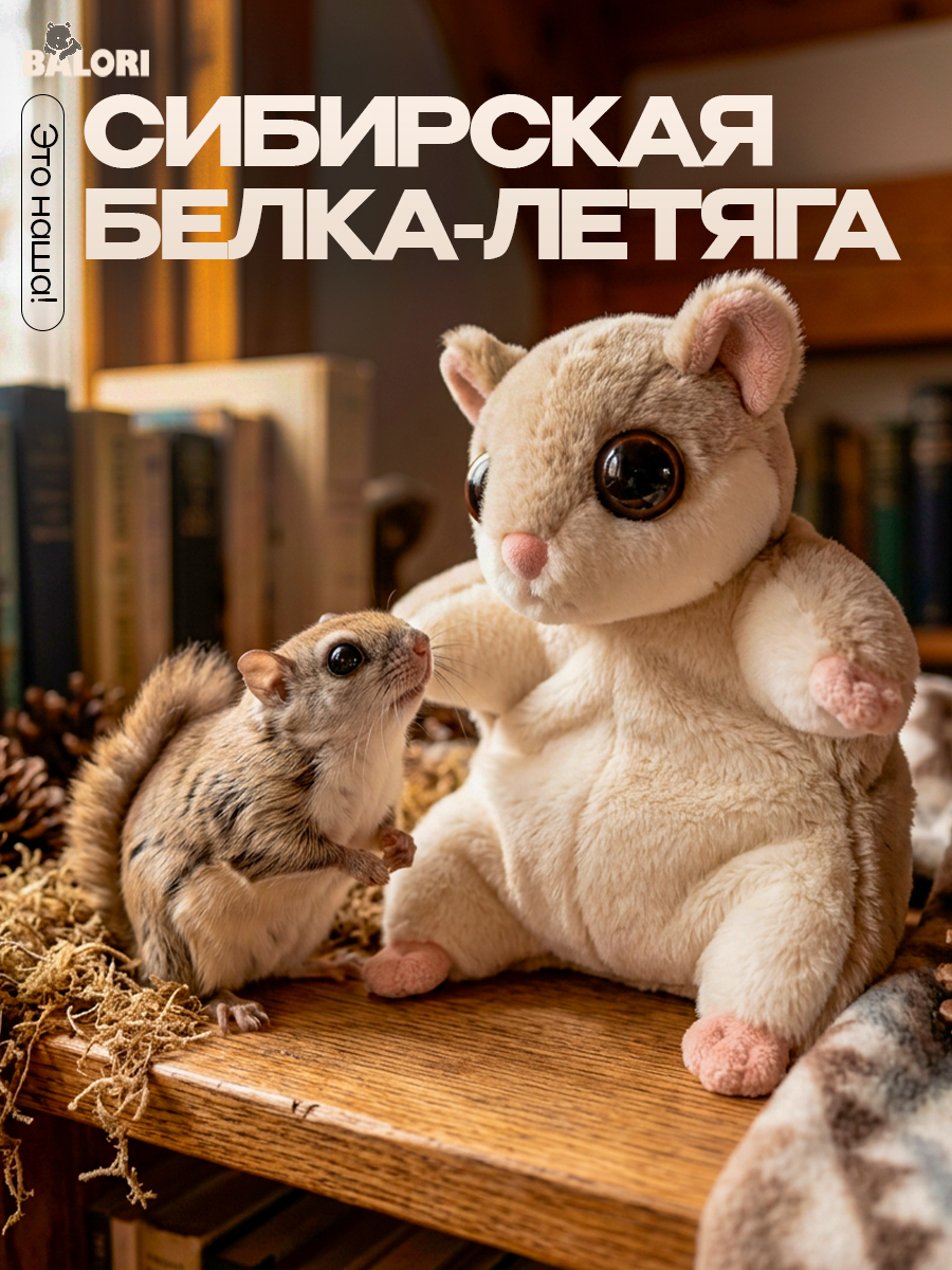 Мягкая игрушка Balori Плюшевая белка, белка-летяга - фото 5