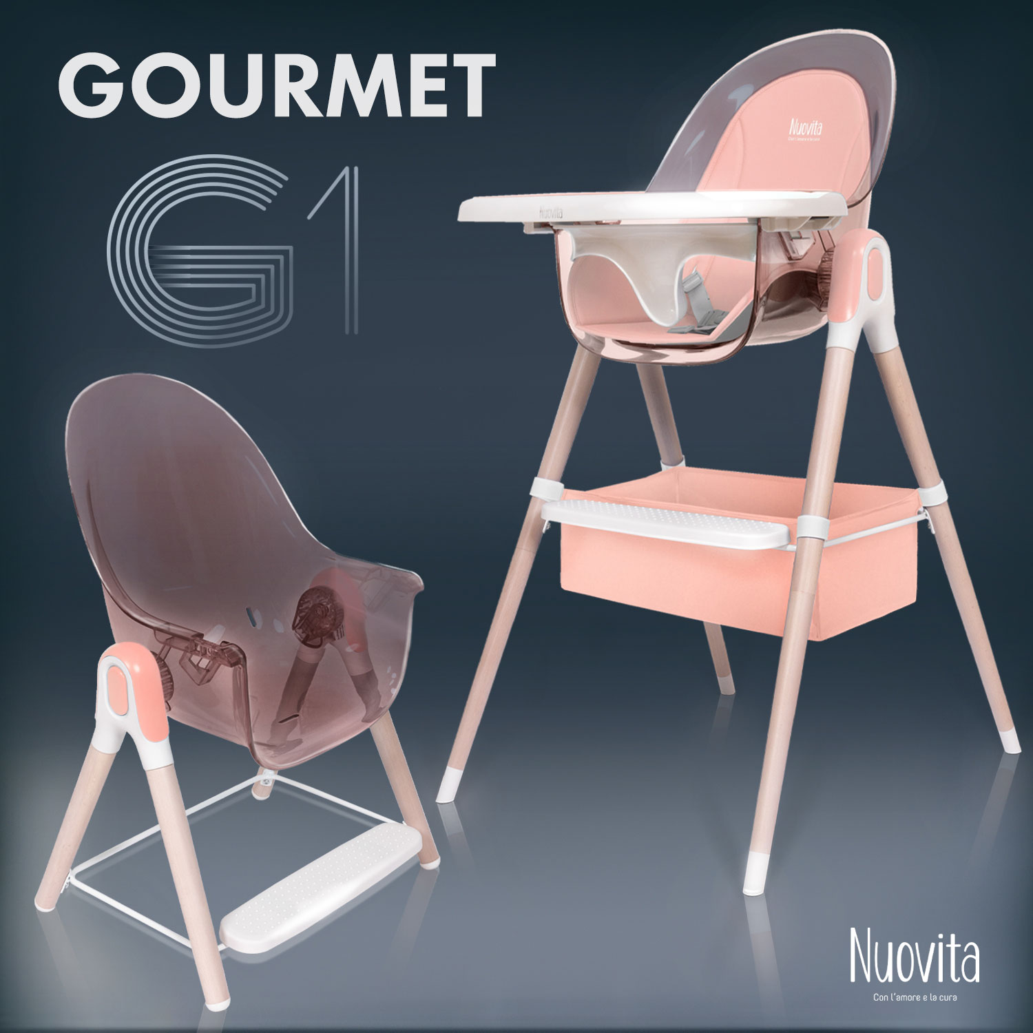 Стульчик для кормления Nuovita Gourmet G1 Standart 2 в 1 - фото 1
