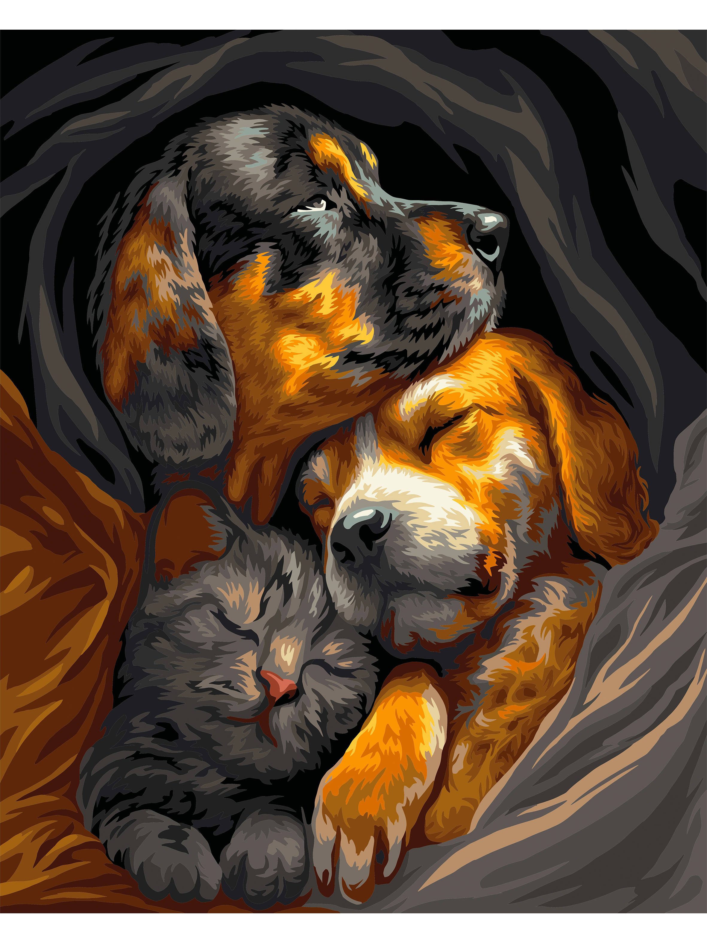 Картина по номерам Art sensation Объятия друзей - фото 2