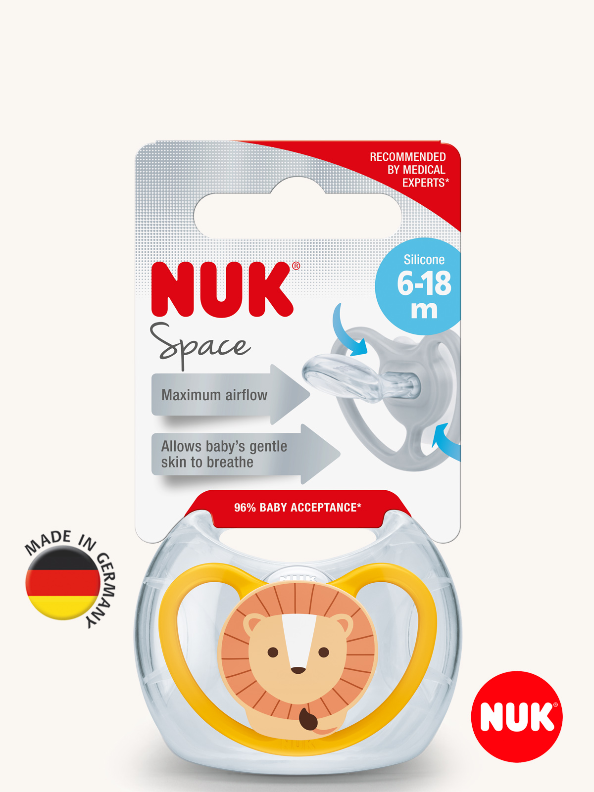 Пустышка Nuk силикон ортодонтическая от 6 мес. 1 шт. - фото 1