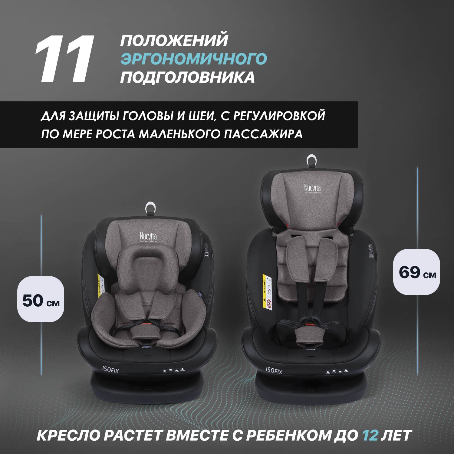 Автокресло Nuovita Maczione N0123i-1L Isofix 0+/1/2/3 (0-36 кг) коричневый - фото 5