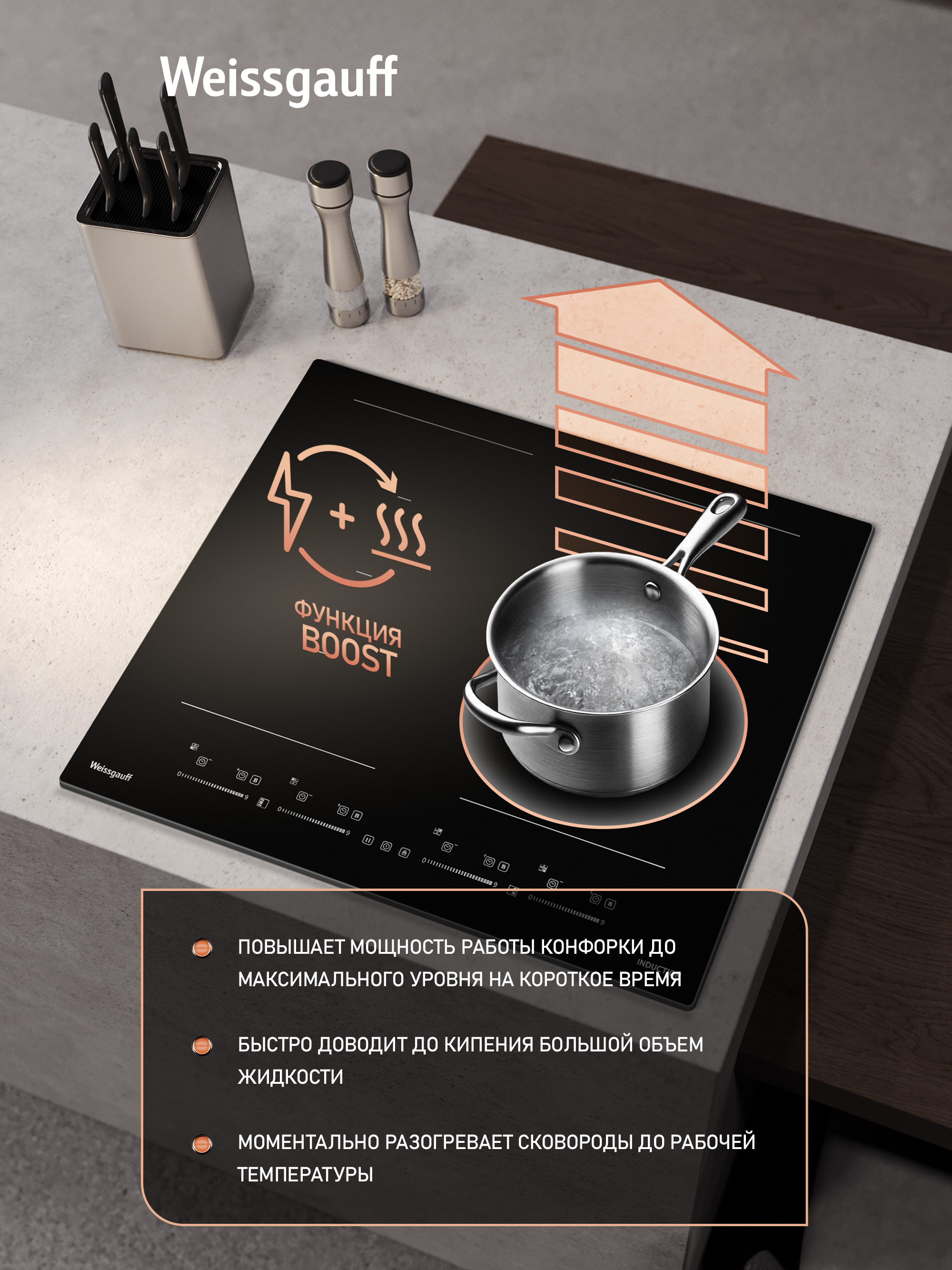 Варочная панель WEISSGAUFF HI 649 Dual Flex Premium - фото 8