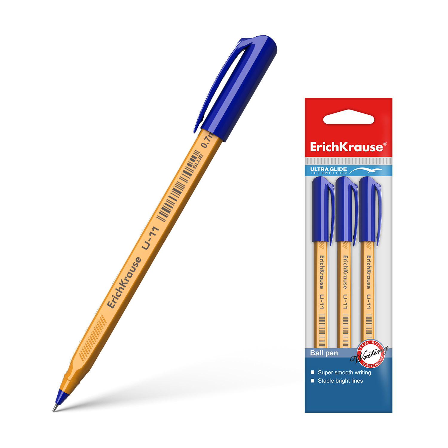 Ручка шариковая ErichKrause 3 шт. - фото 3