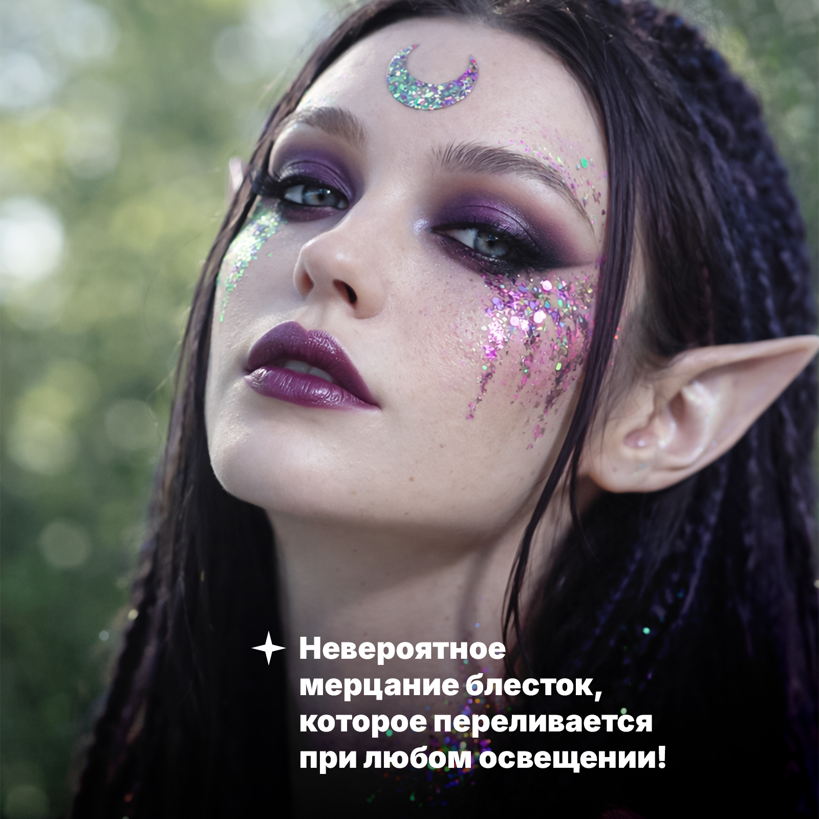 Глиттер шиммер для тела ХОББИЛАБ Цветок ночи 30 г - фото 3