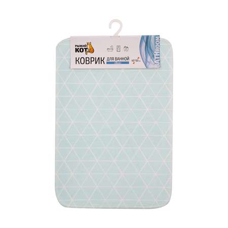 Коврик для ванной Рыжий кот Blue 40 x 60 см бирюзовый
