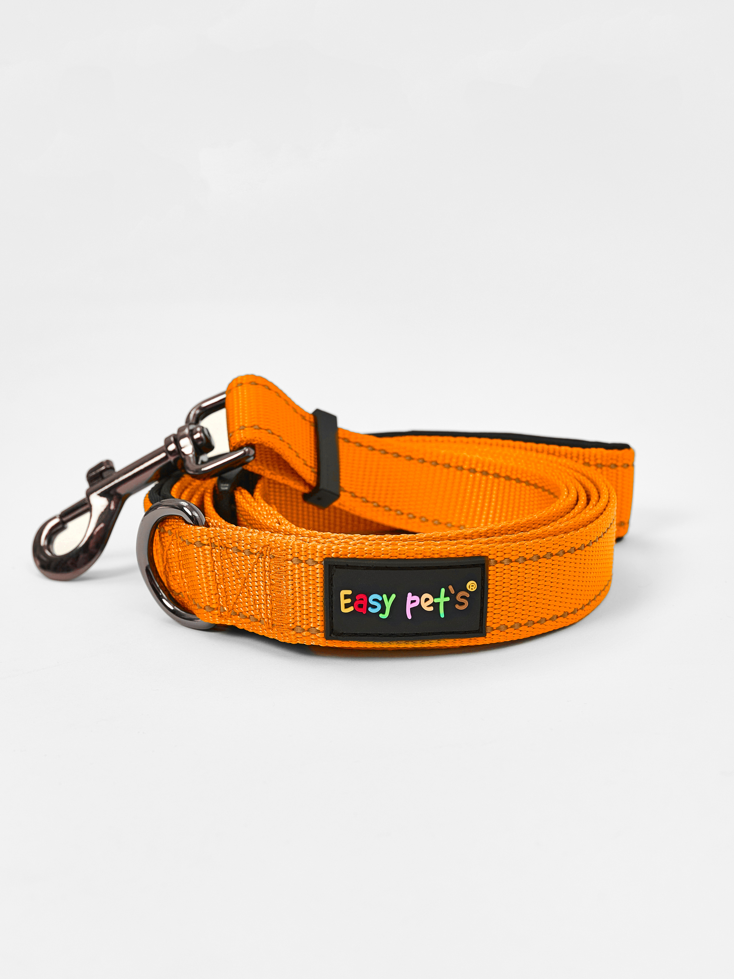 Поводок для собак с неопреновой ручкой Easy Pets 211 цвет Оранжевый р-р M 2см 210см - фото 11