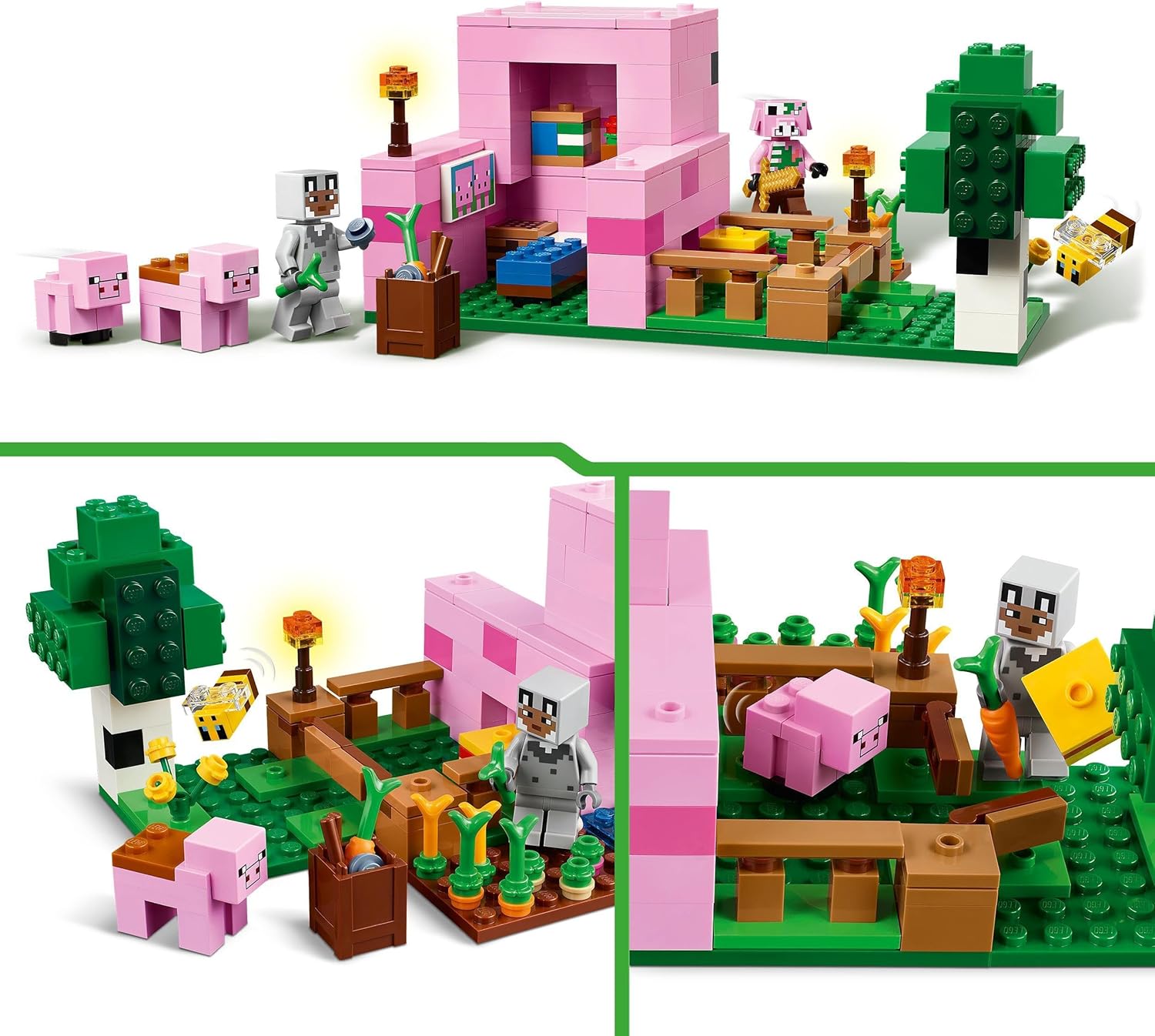 Конструктор LEGO Minecraft Домик для маленьких поросят блочный - фото 3