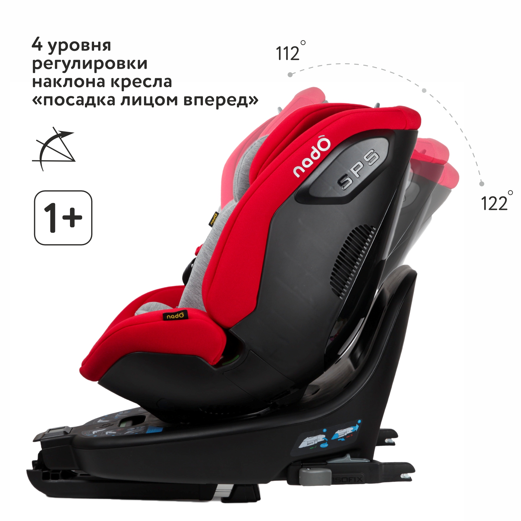 Автокресло nado Garnet red Isofix 0+/1/2 (0-25 кг) - фото 3