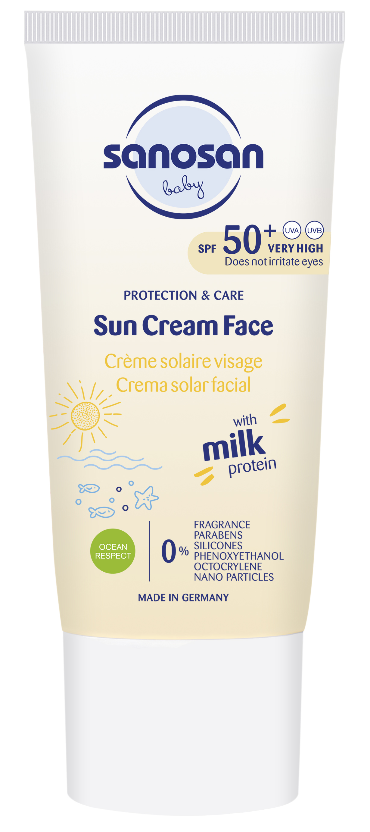 Крем солнцезащитный Sanosan baby SPF50+ 0+ 30мл - фото 1