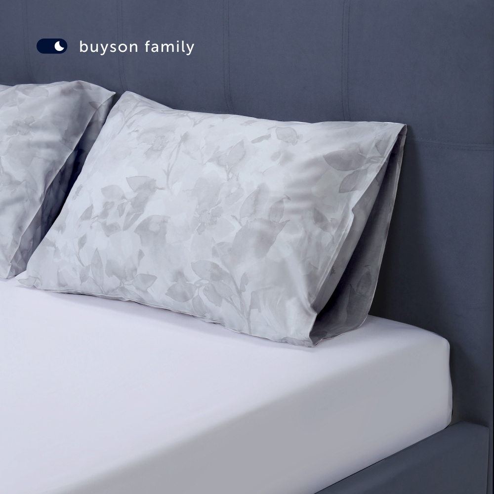 Комплект постельного белья buyson BuyMirage евро хлопковый сатин цвет Rain - фото 11