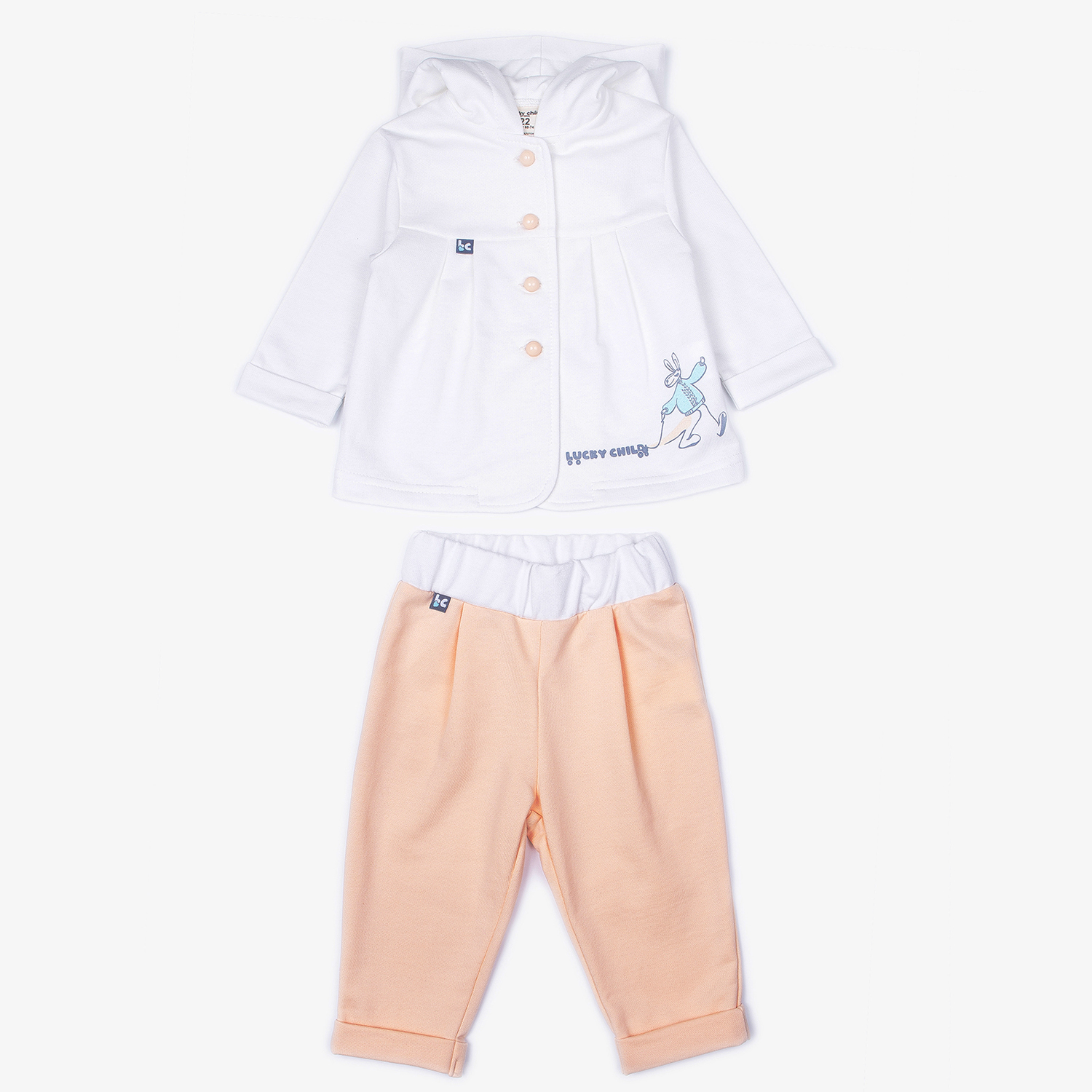 Толстовка и брюки Lucky Child 138-42ф/молочный/бежевый/2-12 - фото 8