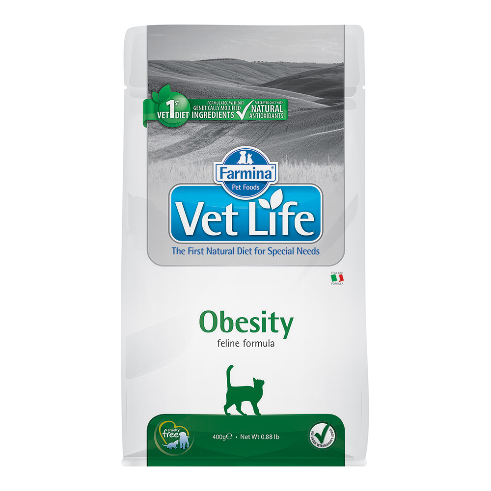 Корм сухой для кошек Farmina VetLife 400г страдающих ожирением - фото 1