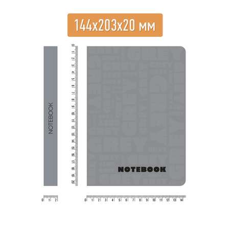 Блокнот Проф-Пресс в клетку А5. Total Grey 2 168 лист.