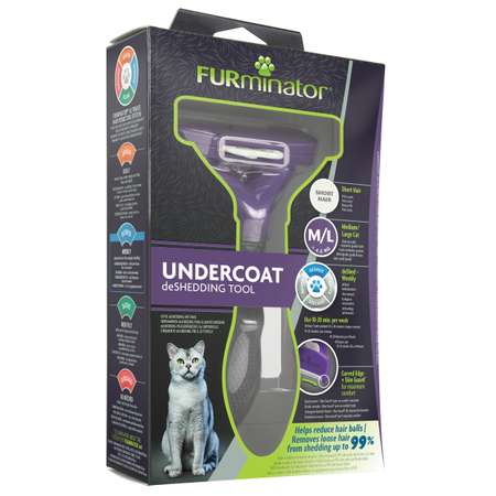 Расческа для кошек FURMINATOR больших пород c короткой шерстью M/L 141259