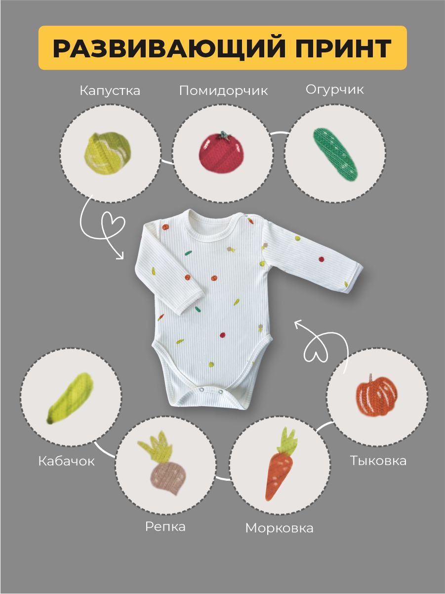 Боди 3 шт ШВЕЙНЫЕ ИСТОРИИ бодиовощи - фото 3