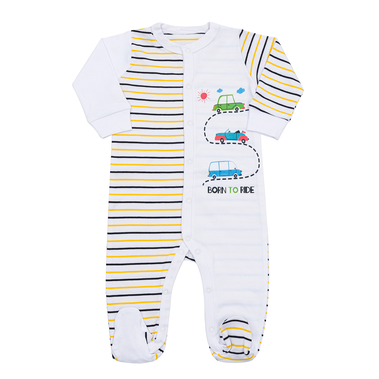 Комбинезон Linas baby 1240-1-Белый_Желтый - фото 1