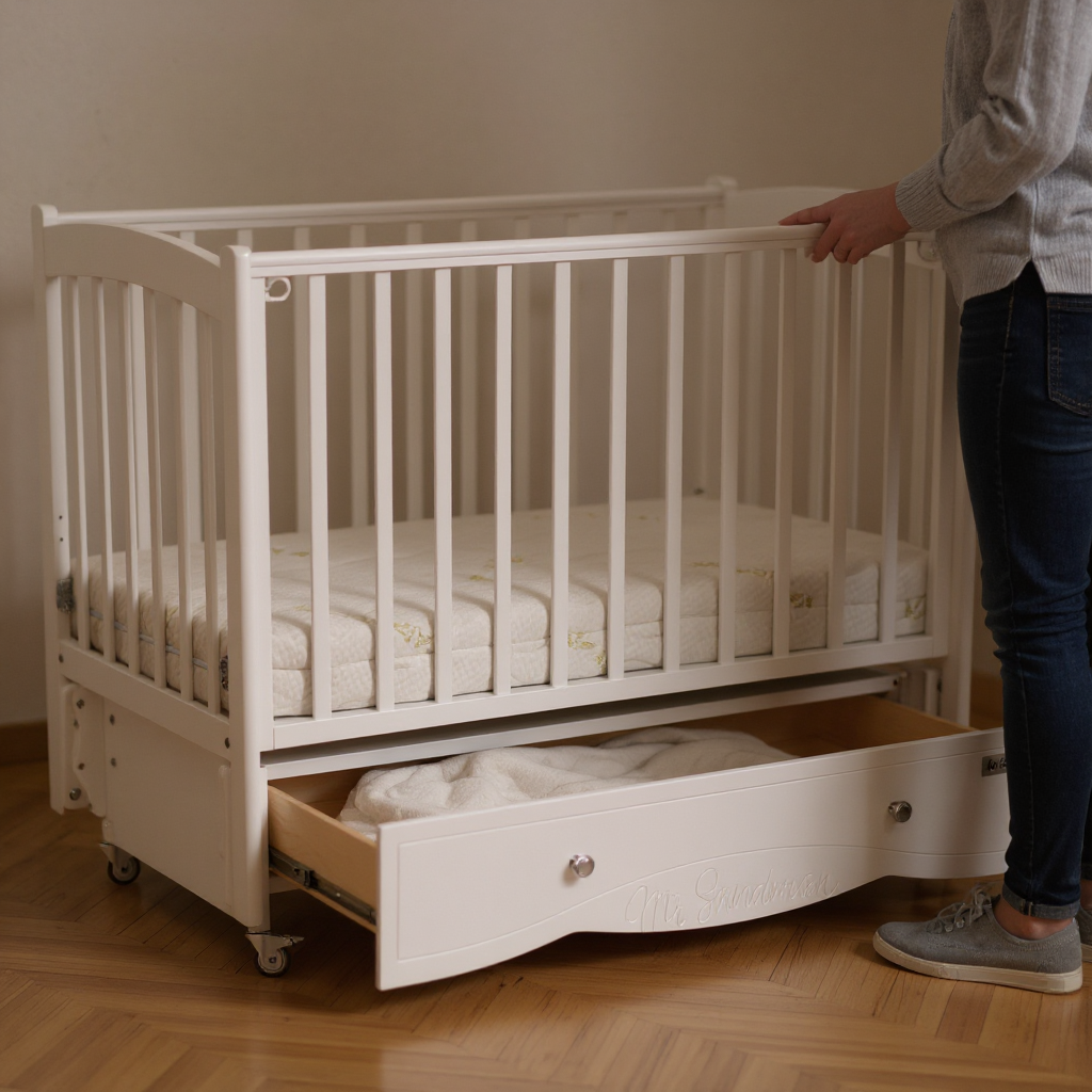 Детская кроватка Mr Sandman, универсальный маятник (белый) - фото 24