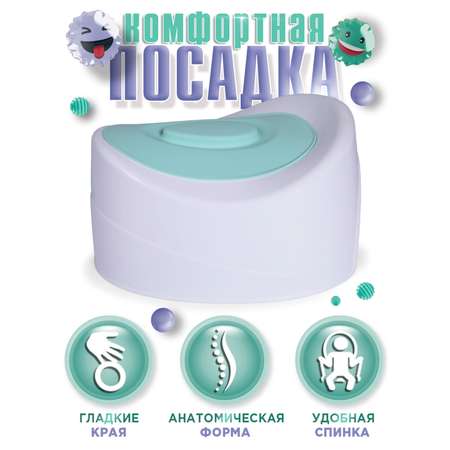 Горшок детский BabyCare Charly белый-мятный