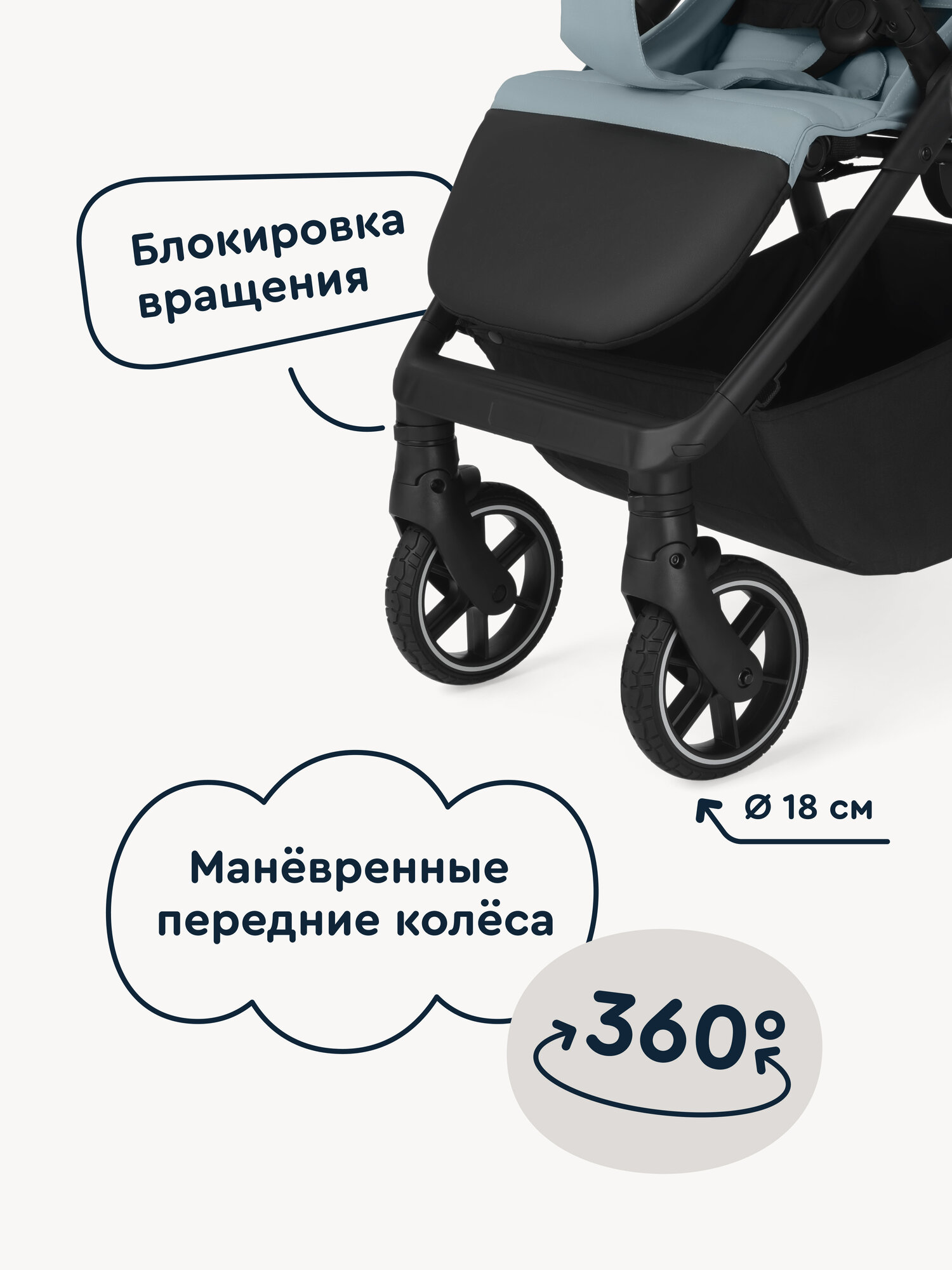 Коляска прогулочная Junion Fasti бирюзовый - фото 8